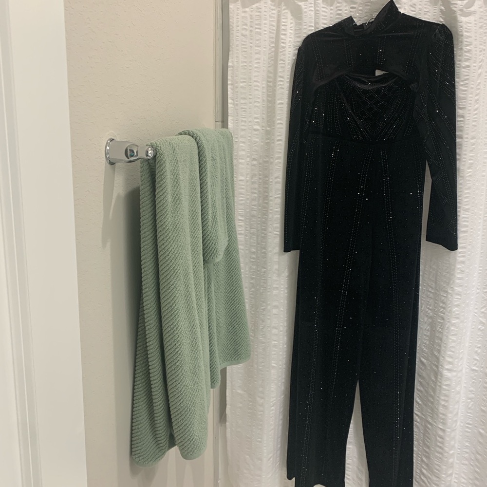 Fashion Nova Black Embellished Jumpsuit